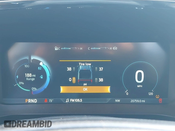 2023 Ford F-150 Lightning Pro with VIN 1FTVW1EL6PWG34059, listed as a IAAI auction lot 42010900 with 20,759 mi miles and . Bid and sale history available at DreamBid. Image 7.