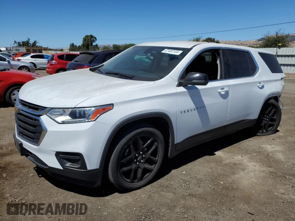 2021 Chevrolet Traverse LS with VIN 1GNERFKWXMJ184046, listed as a Copart auction lot 67483104 with 50,394 mi miles and Salvage Title. Bid and sale history available at carsss.com. Image 1.