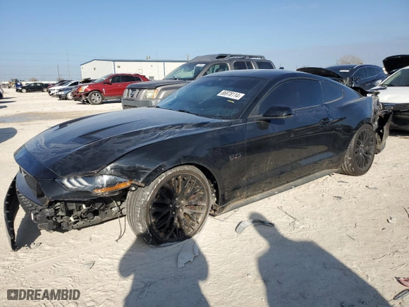 2022 Ford Mustang GT with VIN 1FA6P8CFXN5112020, listed as a Copart auction lot 86978114 with 22,177 mi miles and Salvage Title. Bid and sale history available at carsss.com. Image 1.