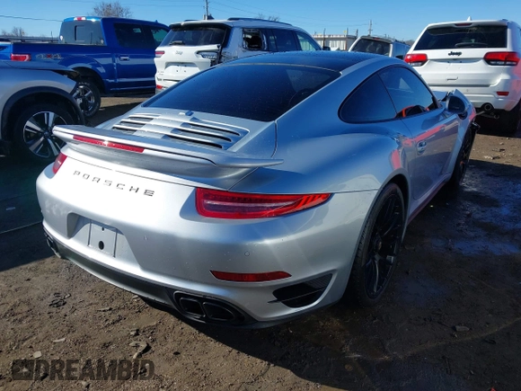 2016 Porsche 911 Turbo S with VIN WP0AD2A93GS166450, listed as a IAAI auction lot 41301144 with 23,420 mi miles. Bid and sale history available at carsss.com. Image 4.
