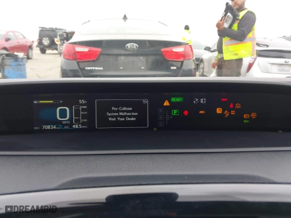 2019 Toyota Prius L Eco with VIN JTDKARFU6K3074058, listed as a IAAI auction lot 41741499 with 70,834 mi miles. Bid and sale history available at carsss.com. Image 7.