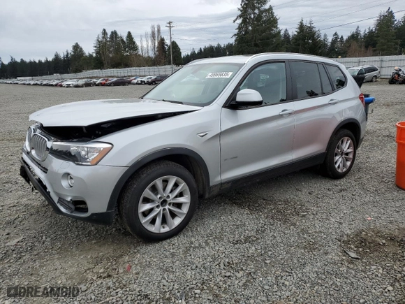 2016 BMW X3 xDrive28i with VIN 5UXWX9C52G0D73974, listed as a Copart auction lot 49965835 with 56,226 mi miles and Salvage Title. Bid and sale history available at carsss.com. Image 1.