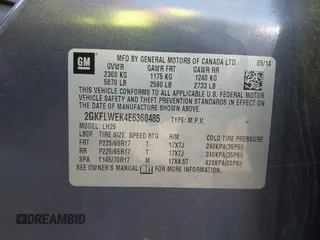 2014 GMC Terrain SLE with VIN 2GKFLWEK4E6360485, listed as a IAAI auction lot 42046449 with 207,338 mi miles. Bid and sale history available at carsss.com. Image 9.
