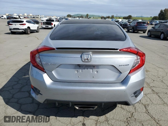 2020 Honda Civic Sedan Sport with VIN 19XFC2F80LE201662, listed as a Copart auction lot 47834565 with 96,261 mi miles and Salvage Title. Bid and sale history available at carsss.com. Image 6.