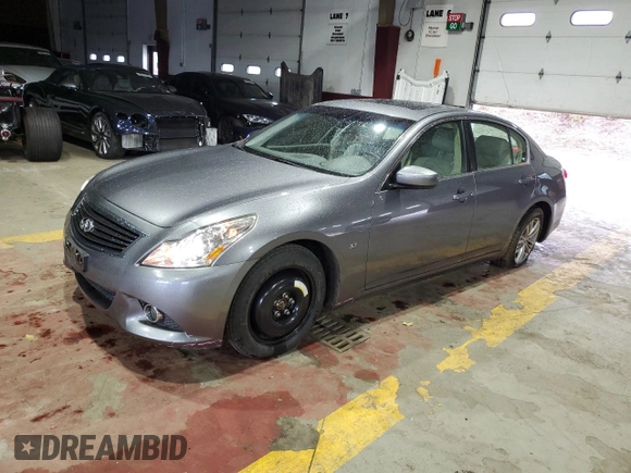 2015 Infiniti Q40 with VIN JN1CV6AR0FM521867, listed as a Copart auction lot 64668144 with 42,905 mi miles and Salvage Title. Bid and sale history available at carsss.com. Image 1.
