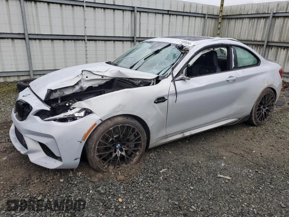 2020 BMW M2 Competition with VIN WBS2U7C02L7E10470, listed as a Copart auction lot 87108934 with 0 mi miles and Salvage Title. Bid and sale history available at carsss.com. Image 1.