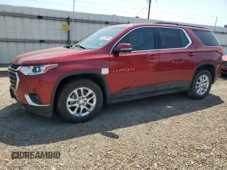 2019 Chevrolet Traverse LT z VIN 1GNERHKW2KJ119085, wystawiony jako Copart lot #51322005 z przebiegiem Nie podano mil oraz Szkoda całkowita • Salvage title. Historia ofert i sprzedaży dostępna na DreamBid. Obrazek 1.