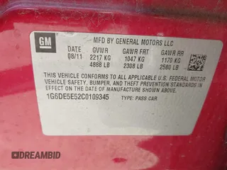 2012 Cadillac CTS Luxury с VIN 1G6DE5E52C0109345, выставлен на аукционе IAAI как лот 42129624 с пробегом 137 412 миль миль и . История ставок и продаж доступна на DreamBid. Изображение 9.