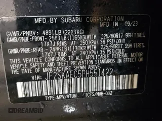 2023 Subaru Forester Premium with VIN JF2SKAEC5PH551422, listed as a Copart auction lot 53494605 with 13,288 mi miles and Salvage Title. Bid and sale history available at carsss.com. Image 14.
