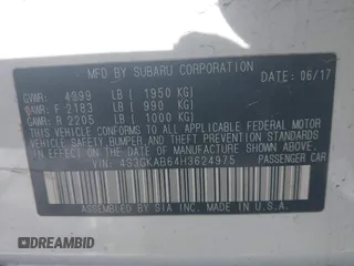 2017 Subaru Impreza Premium z VIN 4S3GKAB64H3624975, wystawiony jako IAAI lot #41590195 z przebiegiem 159 096 mil mil oraz . Historia ofert i sprzedaży dostępna na DreamBid. Obrazek 9.
