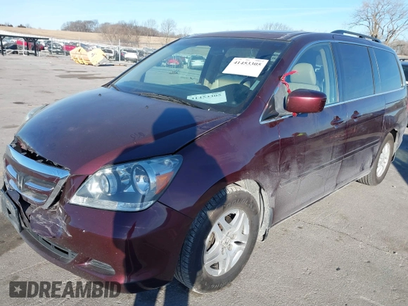 2007 Honda Odyssey EX-L with VIN 5FNRL38697B460066, listed as a IAAI auction lot 41453305 with 169,008 mi miles. Bid and sale history available at carsss.com. Image 17.