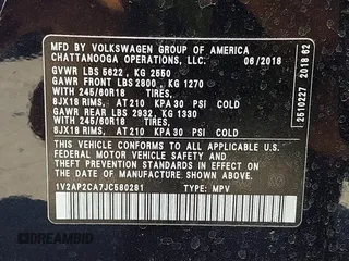 2018 Volkswagen Atlas S z VIN 1V2AP2CA7JC580281, wystawiony jako IAAI lot #42024745 z przebiegiem 48 653 mil mil oraz . Historia ofert i sprzedaży dostępna na DreamBid. Obrazek 9.