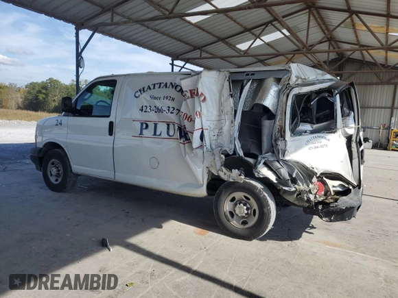 2020 Chevrolet Express Cargo Van with VIN 1GCWGAFGXL1122881, listed as a Copart auction lot 80422684 with 79,162 mi miles and Salvage Title. Bid and sale history available at carsss.com. Image 2.