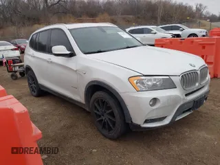 2013 BMW X3 xDrive28i with VIN 5UXWX9C55D0A27106, listed as a IAAI auction lot 41468713 with 198,996 mi miles. Bid and sale history available at carsss.com. Image 1.