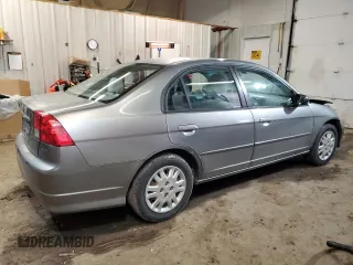 2004 Honda Civic LX with VIN 2HGES16594H615805, listed as a Copart auction lot 49741785 with 194,216 mi miles and Salvage Title. Bid and sale history available at carsss.com. Image 3.