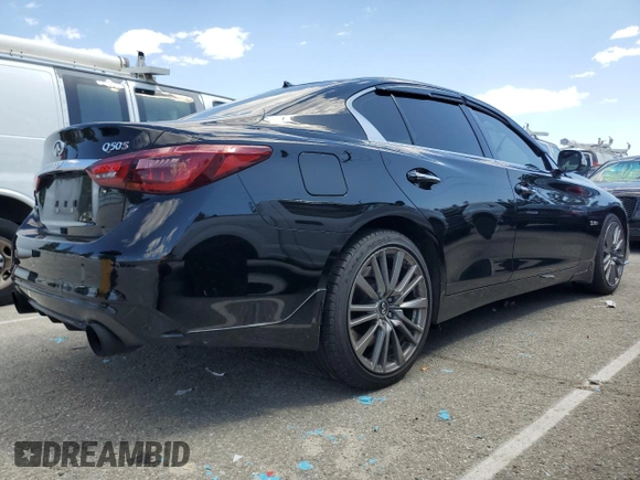 2018 Infiniti Q50 RED SPORT 400 with VIN JN1FV7AR7JM481086, listed as a Copart auction lot 49789064 with 92,296 mi miles and Clean Title. Bid and sale history available at carsss.com. Image 3.