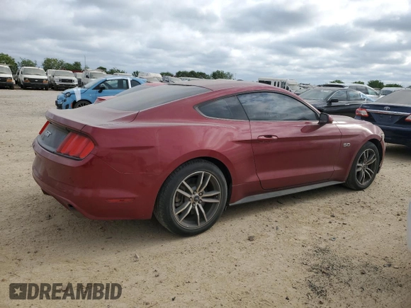 2015 Ford Mustang GT with VIN 1FA6P8CF9F5418062, listed as a Copart auction lot 52352075 with 47,464 mi miles and Salvage Title. Bid and sale history available at carsss.com. Image 3.