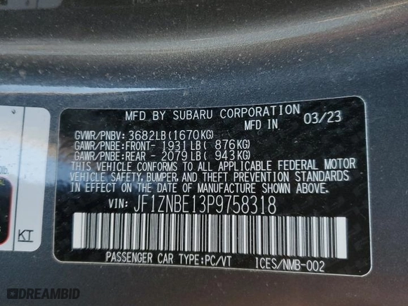 2023 Toyota GR86 Premium with VIN JF1ZNBE13P9758318, listed as a Copart auction lot 50301435 with 9,034 mi miles and Salvage Title. Bid and sale history available at carsss.com. Image 12.