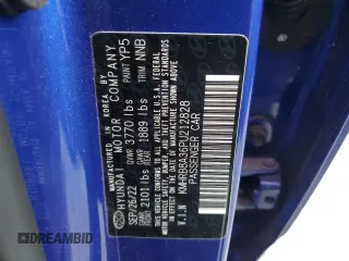 2023 Hyundai Venue SE with VIN KMHRB8A36PU212828, listed as a Copart auction lot 48452274 with 20,848 mi miles and Clean Title. Bid and sale history available at DreamBid. Image 13.