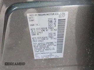 2017 Nissan Pathfinder SV with VIN 5N1DR2MM0HC655538, listed as a IAAI auction lot 42083473 with 92,796 mi miles and . Bid and sale history available at DreamBid. Image 9.