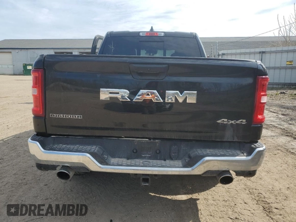 2025 Ram 1500 Big Horn with VIN 1C6SRFFP3SN584185, listed as a Copart auction lot 53614315 with 19,498 mi miles and Clean Title. Bid and sale history available at carsss.com. Image 6.