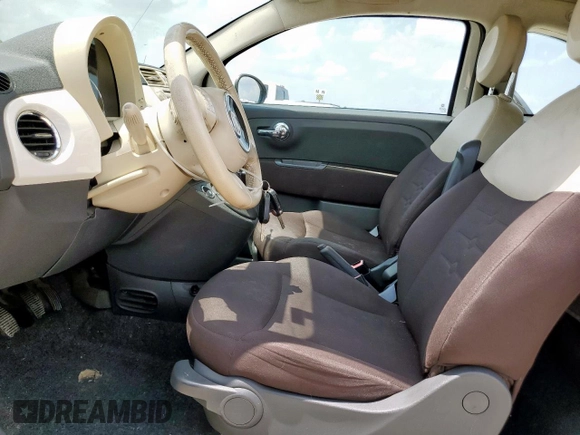 2012 FIAT 500 Pop with VIN 3C3CFFDR2CT382356, listed as a Copart auction lot 58162255 with 199,031 mi miles and Salvage title. Bid and sale history available at DreamBid. Image 7.