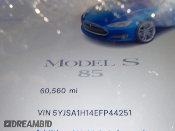 2014 Tesla Model S 60 с VIN 5YJSA1H14EFP44251, выставлен на аукционе IAAI как лот 42267250 с пробегом 60 560 миль миль и . История ставок и продаж доступна на DreamBid. Изображение 16.