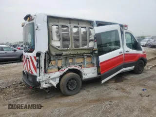 2021 Ford Transit z VIN 1FDBR1CG2MKA65340, wystawiony jako Copart lot #56920445 z przebiegiem Nie podano mil oraz Szkoda całkowita • Salvage title. Historia ofert i sprzedaży dostępna na DreamBid. Obrazek 3.