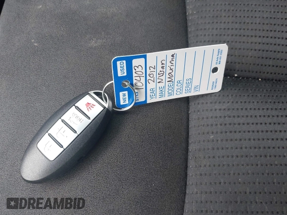 2012 Nissan Maxima S with VIN 1N4AA5AP5CC820819, listed as a IAAI auction lot 41918315 with 166,473 mi miles and . Bid and sale history available at DreamBid. Image 11.