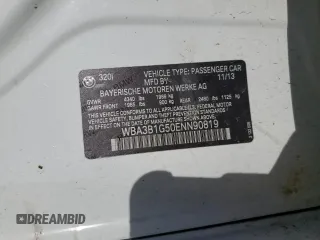 2014 BMW 3 Series 320i with VIN WBA3B1G50ENN90819, listed as a Copart auction lot 45794585 with 108,810 mi miles and Salvage title. Bid and sale history available at DreamBid. Image 14.