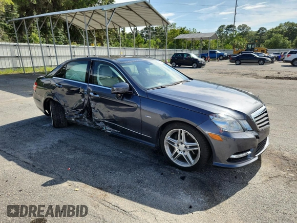 2012 Mercedes-Benz E 350 Luxury with VIN WDDHF5KB1CA520161, listed as a Copart auction lot 60303445 with 185,534 mi miles and Salvage title. Bid and sale history available at DreamBid. Image 4.