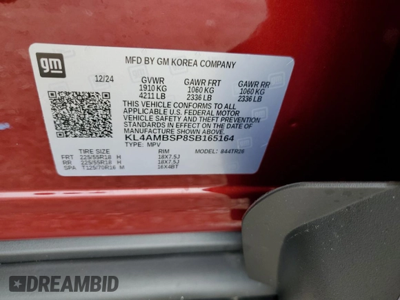 2025 Buick Encore GX Preferred z VIN KL4AMBSP8SB165164, wystawiony jako Copart lot #56245955 z przebiegiem 238 mil mil oraz Szkoda całkowita • Salvage title. Historia ofert i sprzedaży dostępna na DreamBid. Obrazek 14.