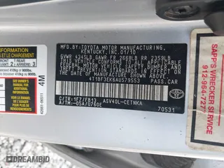 2010 Toyota Camry with VIN 4T1BF3EK6AU579553, listed as a IAAI auction lot 41960689 with 1 mi miles. Bid and sale history available at carsss.com. Image 9.