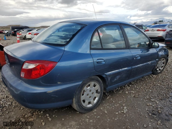 2002 Kia Rio with VIN KNADC123726182945, listed as a Copart auction lot 47737955 with 19,622 mi miles and Salvage Title. Bid and sale history available at carsss.com. Image 3.