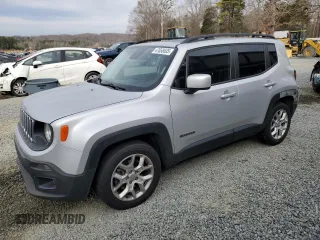 2016 Jeep Renegade Latitude with VIN ZACCJABT4GPE29783, listed as a Copart auction lot 47658635 with 57,703 mi miles and Salvage Title. Bid and sale history available at carsss.com. Image 1.