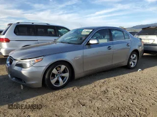 2007 BMW 5 Series 525i with VIN WBANE53567CY06863, listed as a Copart auction lot 46876865 with 34,017 mi miles and Salvage Title. Bid and sale history available at carsss.com. Image 1.
