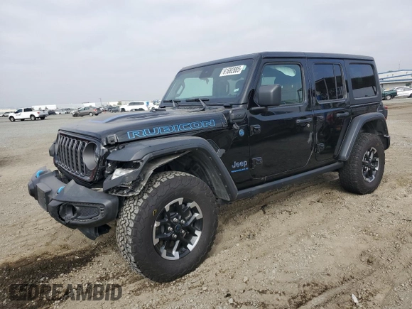 2024 Jeep Wrangler Rubicon z VIN 1C4RJXR6XRW291900, wystawiony jako Copart lot #61682885 z przebiegiem Nie podano mil oraz Szkoda całkowita • Salvage title. Historia ofert i sprzedaży dostępna na DreamBid. Obrazek 1.