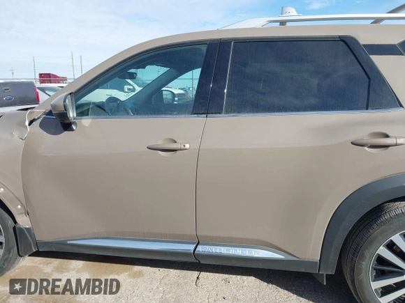 2023 Nissan Pathfinder Platinum with VIN 5N1DR3DH3PC273947, listed as a IAAI auction lot 41253438 with 13,101 mi miles and . Bid and sale history available at DreamBid. Image 15.
