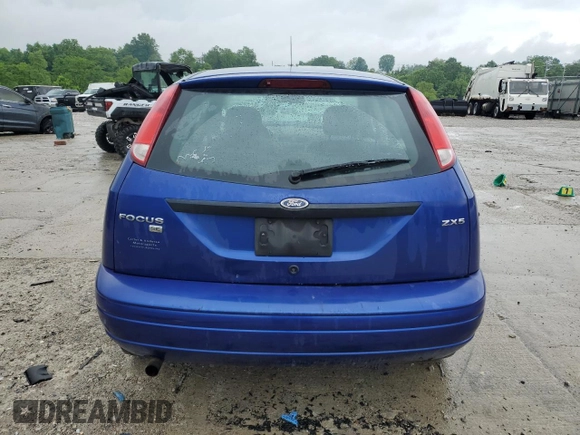 2005 Ford Focus S with VIN 3FAFP37N35R156460, listed as a Copart auction lot 58781635 with 231,066 mi miles and Salvage title. Bid and sale history available at DreamBid. Image 6.