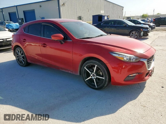 2018 Mazda 3 Touring with VIN 3MZBN1L38JM184671, listed as a Copart auction lot 52008405 with 114,292 mi miles and Salvage Title. Bid and sale history available at DreamBid. Image 4.