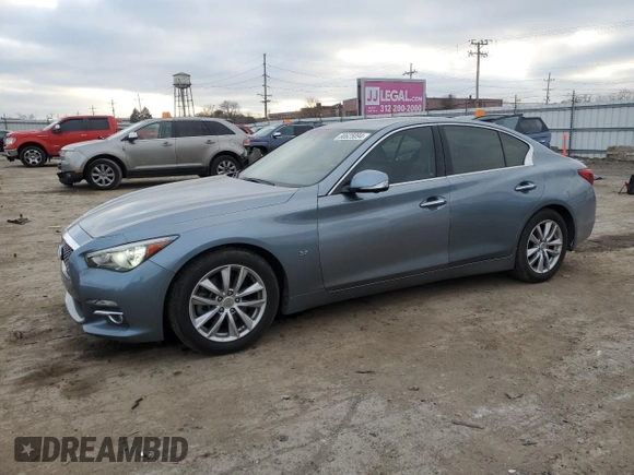 2014 Infiniti Q50 Premium with VIN JN1BV7AP1EM692982, listed as a Copart auction lot 80625094 with 90,349 mi miles and Salvage Title. Bid and sale history available at carsss.com. Image 1.