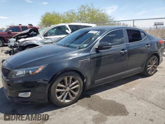 2015 Kia Optima LX with VIN 5XXGM4A77FG355230, listed as a Copart auction lot 55334165 with 123,567 mi miles and Clean title. Bid and sale history available at DreamBid. Image 1.