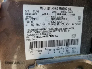2008 Ford F-250 XL z VIN 1FTSW21R98ED16222, wystawiony jako Copart lot #58410105 z przebiegiem 223 806 mil mil oraz Szkoda całkowita • Salvage title. Historia ofert i sprzedaży dostępna na DreamBid. Obrazek 12.