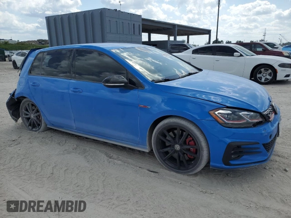2019 Volkswagen Golf GTI S with VIN 3VW5T7AU8KM015673, listed as a Copart auction lot 53748305 with 50,654 mi miles and Salvage Title. Bid and sale history available at carsss.com. Image 4.