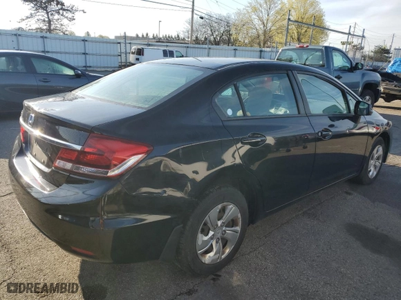 2013 Honda Civic Sdn LX with VIN 19XFB2F50DE053555, listed as a Copart auction lot 51796255 with 301,851 mi miles and Clean Title. Bid and sale history available at carsss.com. Image 3.