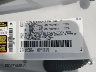 2016 Toyota Tundra 4WD Truck SR with VIN 5TFUW5F10GX508614, listed as a Copart auction lot 45594695 with 127,290 mi miles and Clean Title. Bid and sale history available at carsss.com. Image 12.