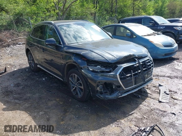 2021 Audi Q5 Premium Plus with VIN WA1BAAFYXM2013027, listed as a IAAI auction lot 41964807 with 76,162 mi miles and . Bid and sale history available at DreamBid. Image 1.
