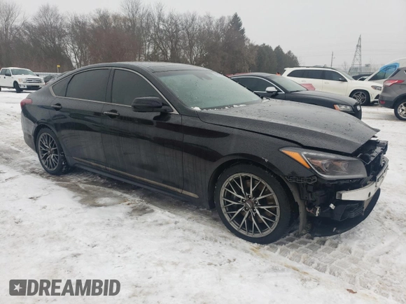 2019 Genesis G80 3.3T Sport with VIN KMHGN4JB0KU285684, listed as a Copart auction lot 42705015 with 104,352 mi miles and Salvage Title. Bid and sale history available at carsss.com. Image 4.