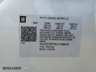 2020 Chevrolet Malibu LS with VIN 1G1ZC5ST5LF156676, listed as a Copart auction lot 50887165 with 0 mi miles and Clean Title. Bid and sale history available at carsss.com. Image 13.