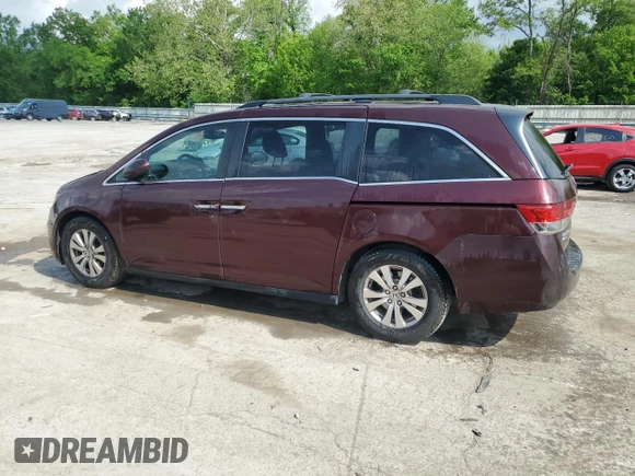 2014 Honda Odyssey EX-L with VIN 5FNRL5H60EB025526, listed as a Copart auction lot 57391215 with 153,758 mi miles and Salvage title. Bid and sale history available at DreamBid. Image 2.